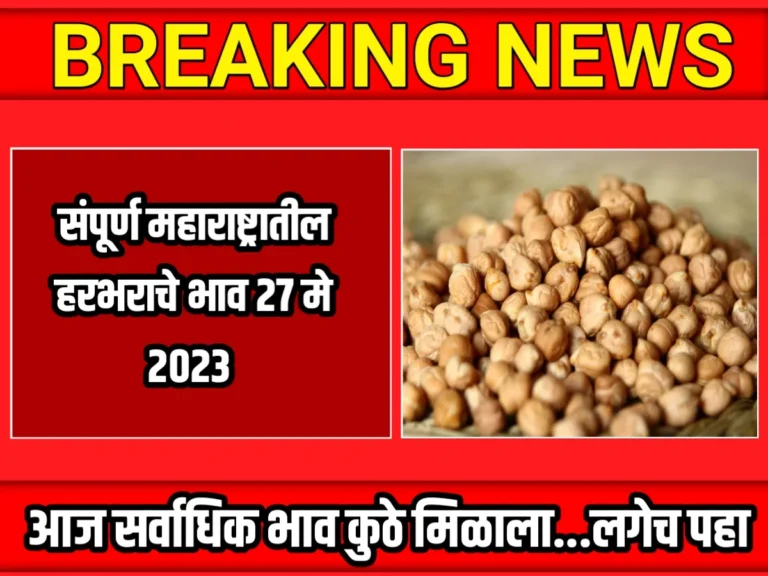 Chana Rate : आजचे हरभराचे भाव 27 मे 2023