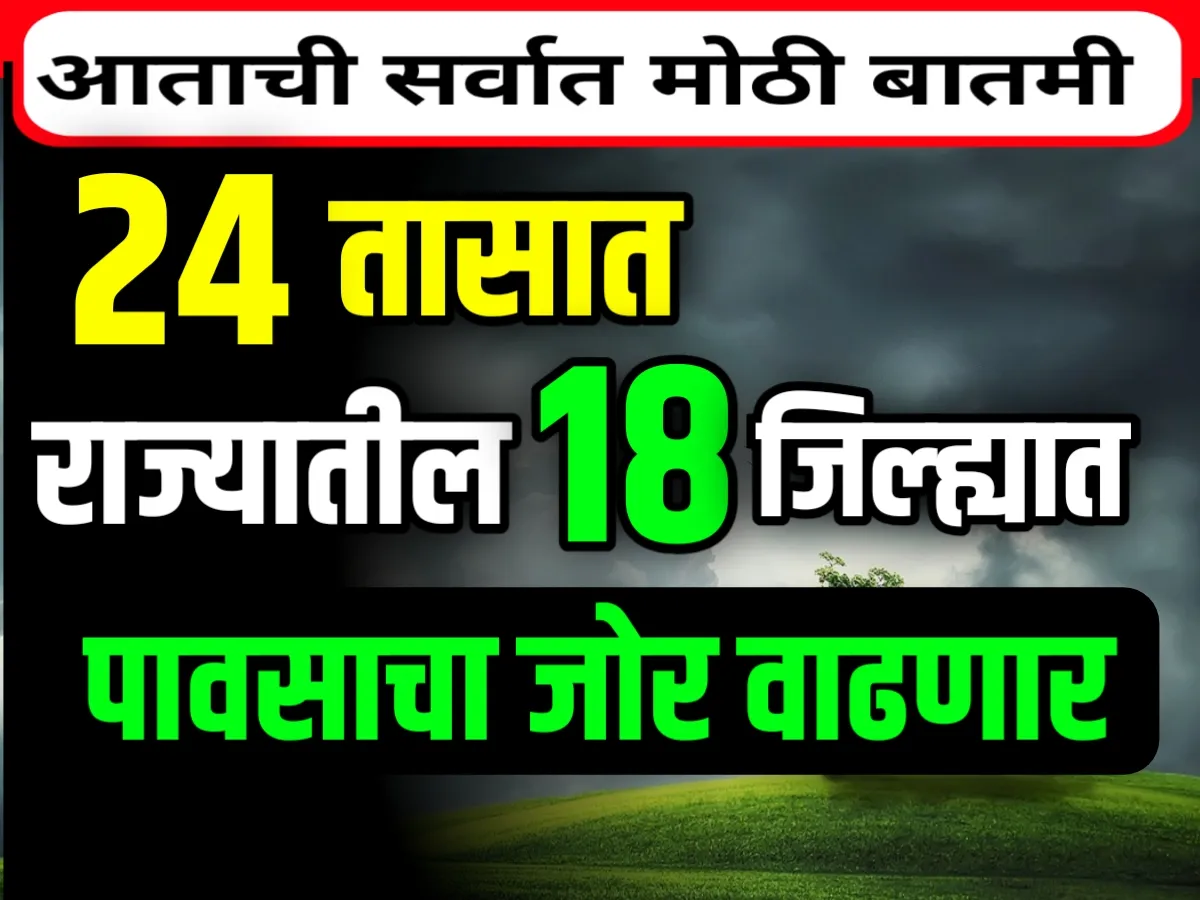 IMD : 24 तासात 13 जिल्ह्यात पावसाचा जोर वाढणार