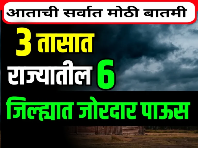 IMD : पुढील 3 तासात 6 जिल्ह्यांत मुसळधार पाऊस पडणार