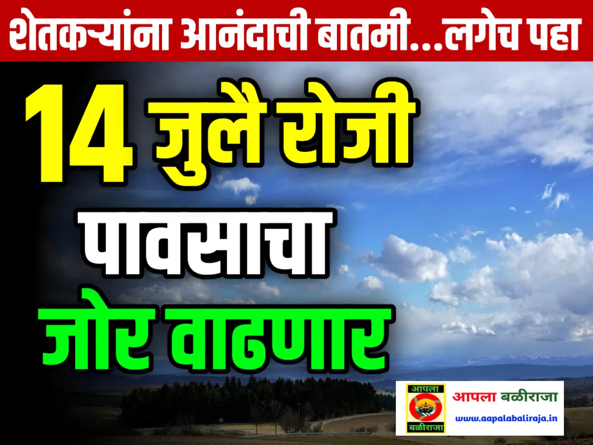 IMD चा हवामान अंदाज : 14 जुलै रोजी पावसाची तीव्रता | India Meteorological Department