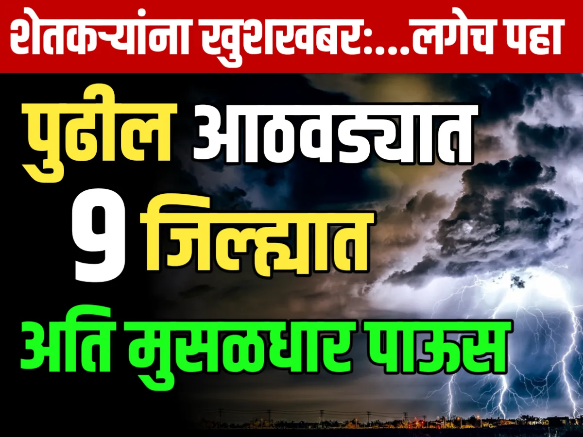 IMD : कोकण भागात पुढील आठवड्यात 9 जिल्ह्यात जोरदार पाऊस