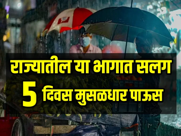 Imd Weather : राज्यातील या भागात 5 दिवस जोरदार पाऊस पडणार