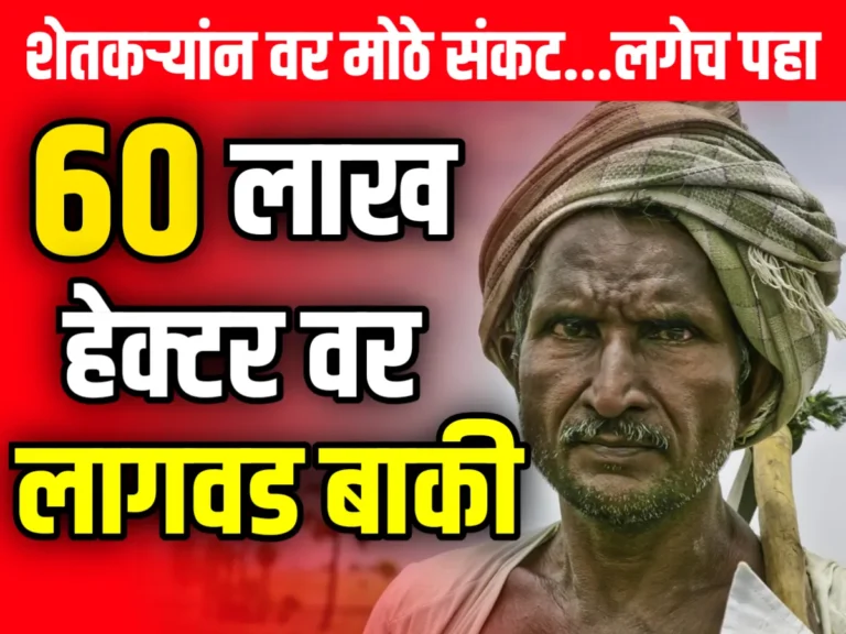 Kharif season 2023 खरीप हंगामात 60 लाख हेक्टर वर लागवड बाकी