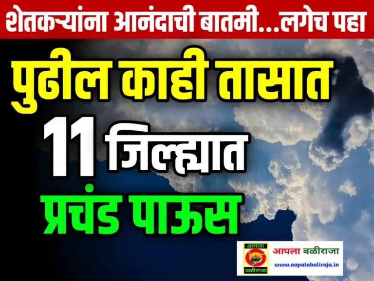 Maharashtra Rain : या भागात पुढील 5 ते 6 सहा तासात मुसळधार पावसाचे आगमन होणार