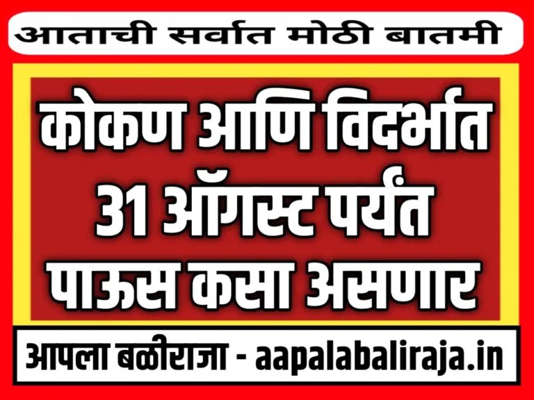 India Meteorological Department : कोकण भागात आणि विदर्भात पावसाची परिस्थिती कशी असणार ?