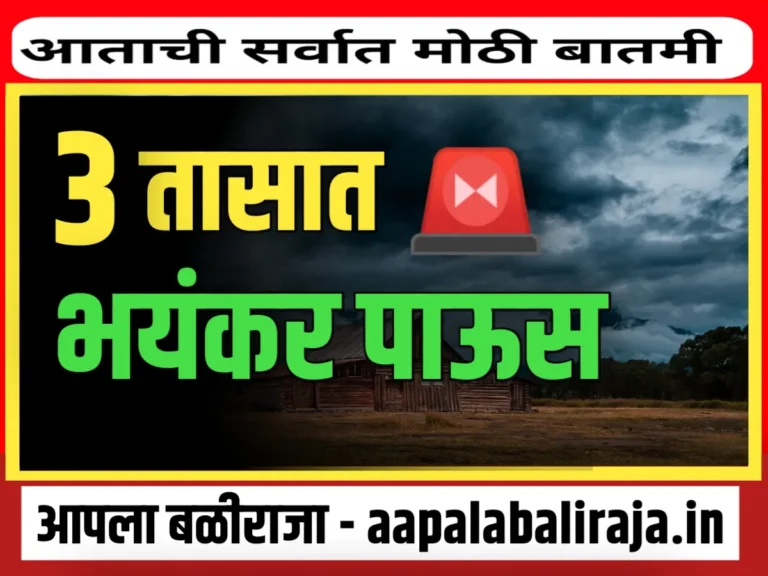 India Meteorological Department : पुढील 3 तासात 6 जिल्ह्यात भंयकर पाऊस पडणार