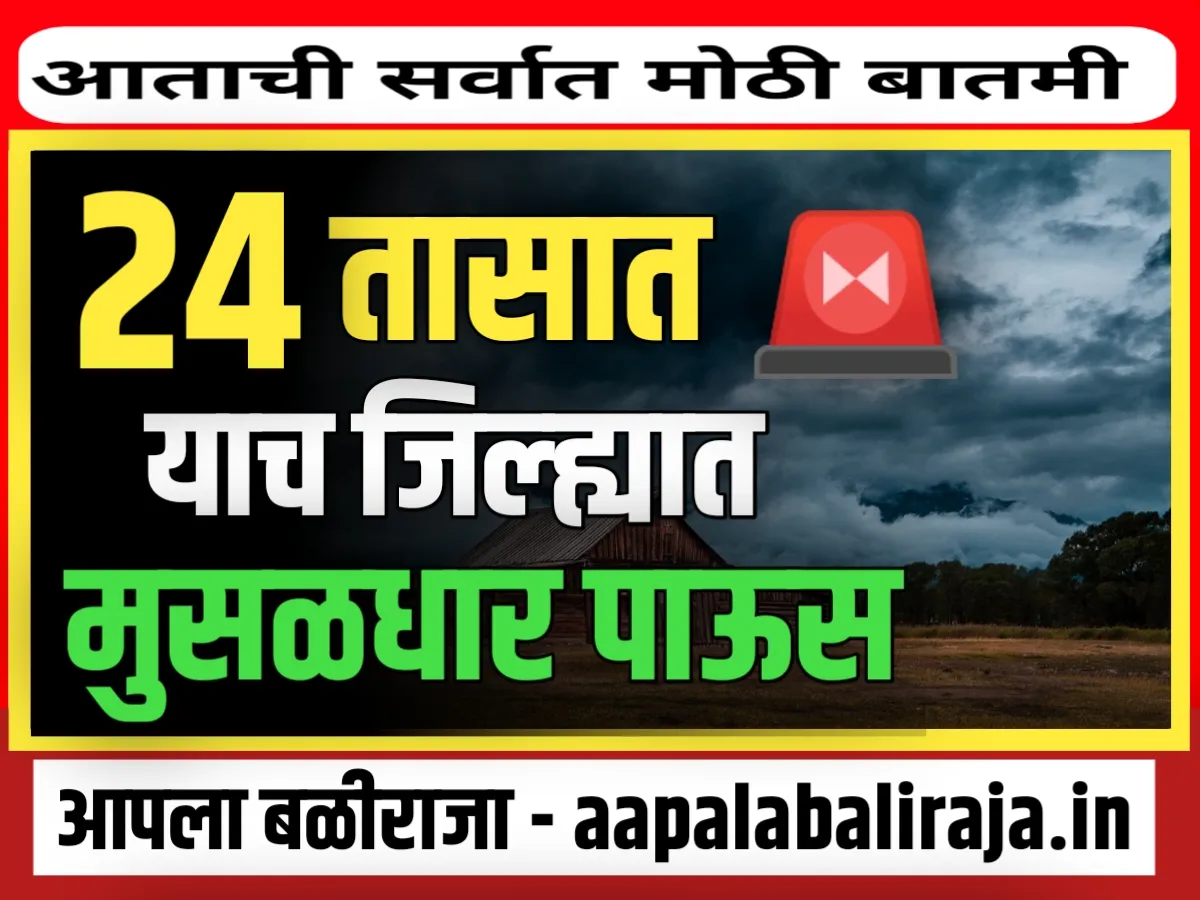 India Meteorological Department : 24 तासात 5 जिल्ह्यात मुसळधार पाऊस पडणार