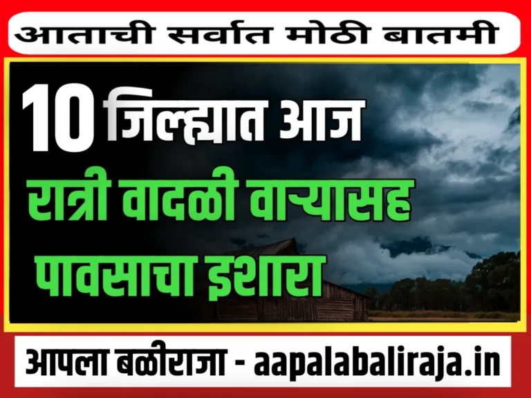 Maharashtra Rain Update : आज 10 जिल्ह्यात अति मुसळधार पाऊस पडणार