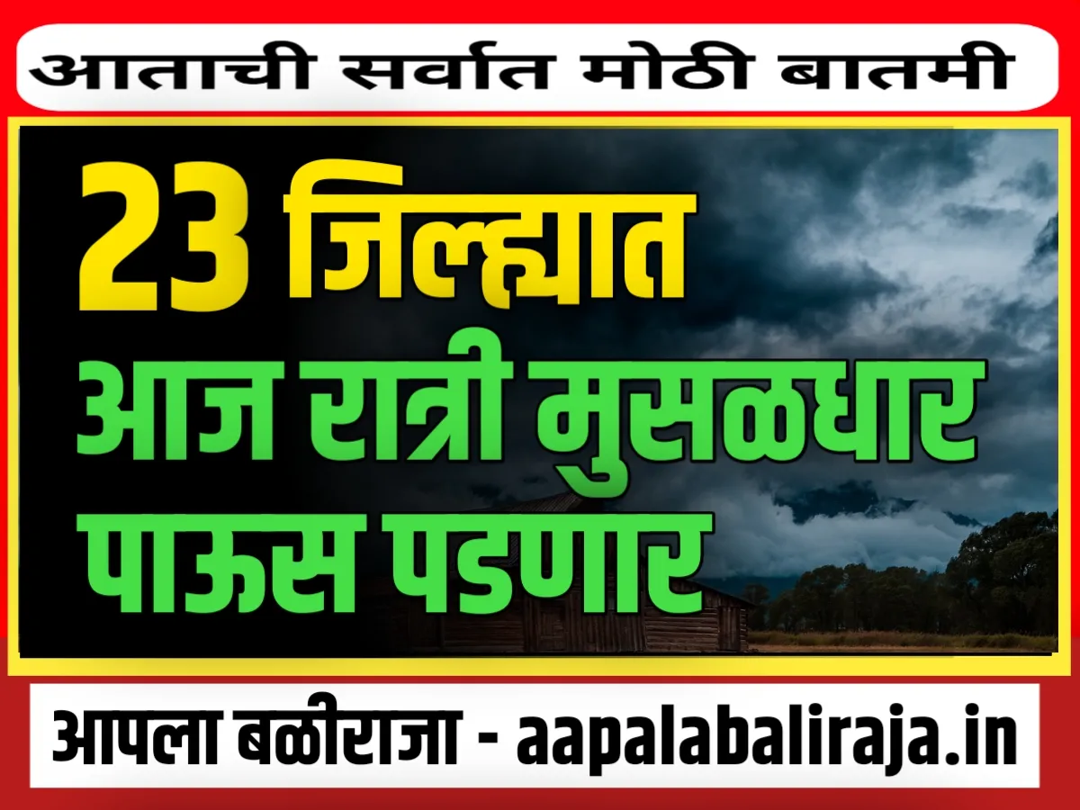 Weather Today : आज रात्री भंयकर पाऊस