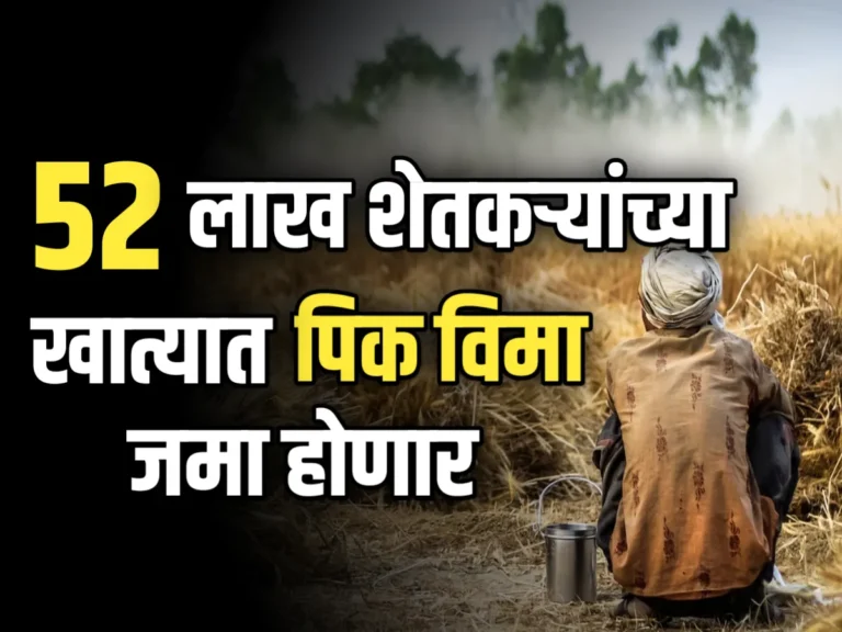 Crop insurance : 52 लाख शेतकऱ्यांना पिक विमा मंजूर