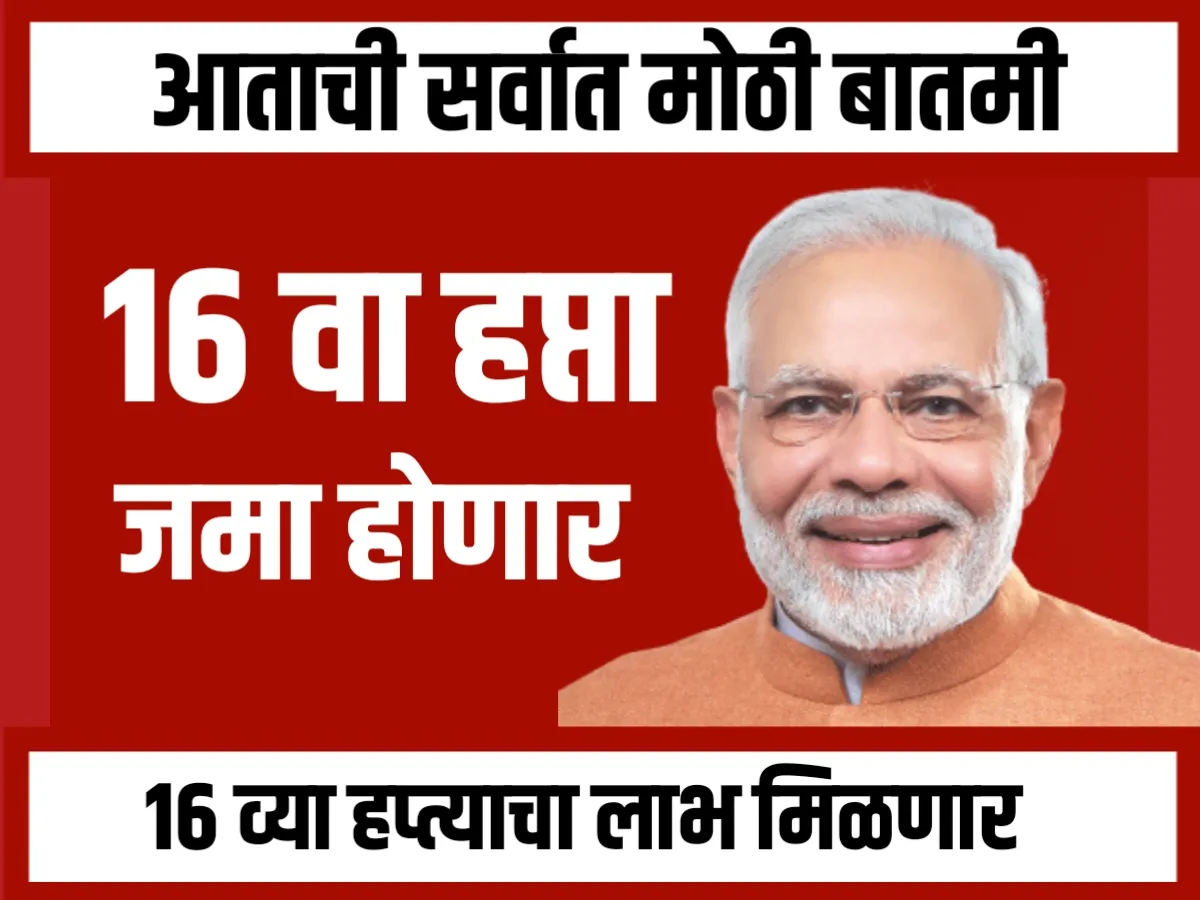 PM Kisan Scheme 16th Installment : 16 वा हप्ता जमा होणा