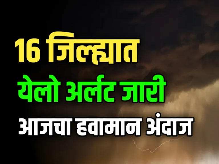 Weather Forecast : 16 जिल्ह्यात वादळी पावसाची शक्यता