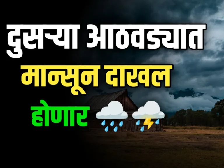 Monsoon News : दुसऱ्या आठवड्यात मान्सून दाखल होईल