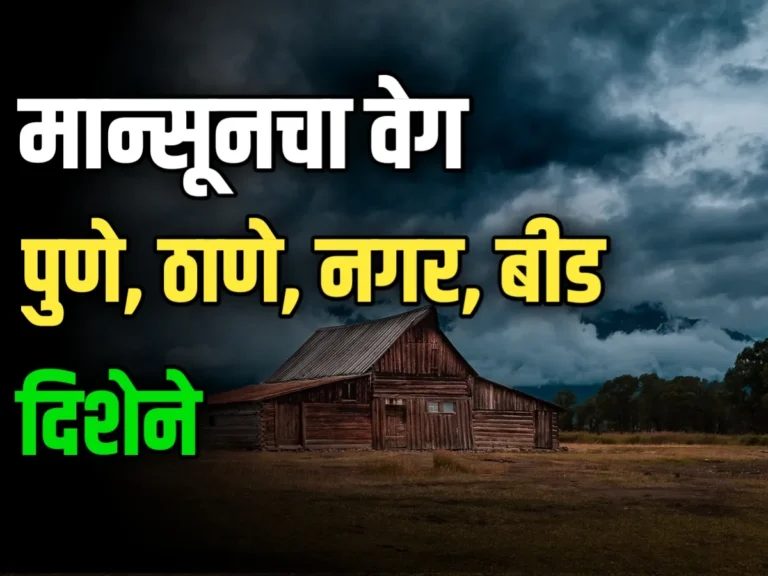 Monsoon Update : मान्सूनच्या वेग पुणे तसेच ठाणे, नगर, बीडच्या दिशेने