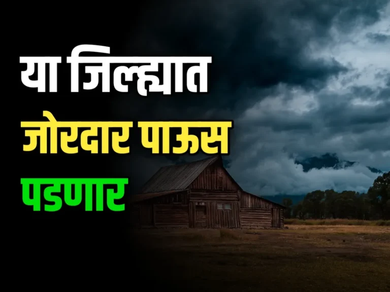 Rain Alert : या जिल्ह्यात वादळी पावसाची शक्यता