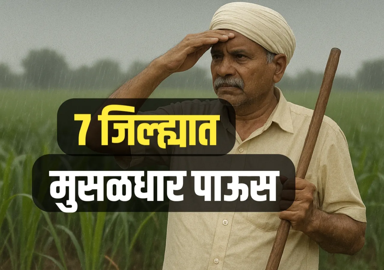IMD Weather Update: महाराष्ट्रात मुसळधार पाऊस, 7 जिल्ह्यांना रेड अलर्ट | शेतकरी सतर्क राहा