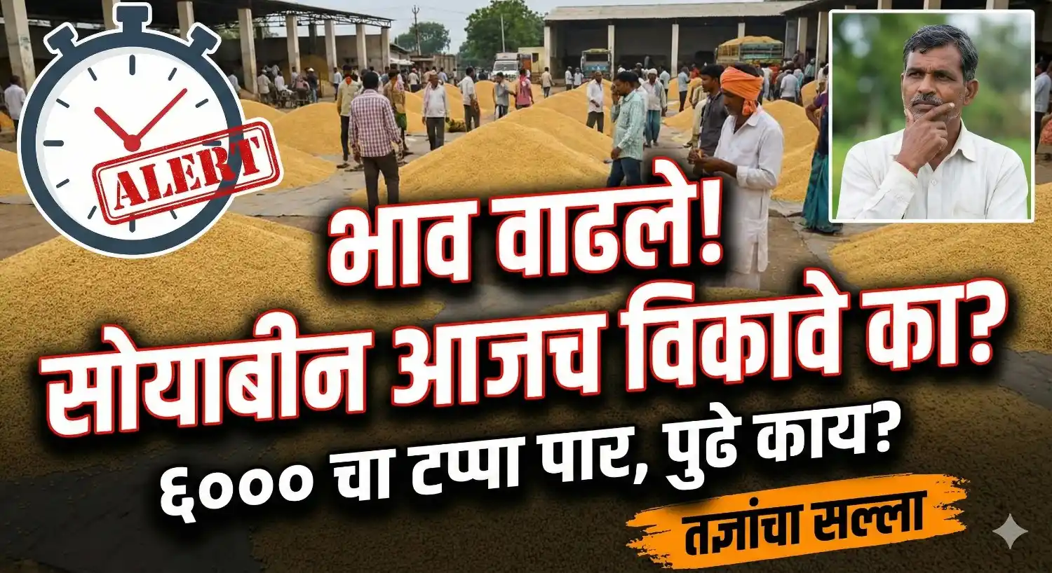 MSAMB Soybean Bajar Bhav: जालन्यात सोयाबीन ६ हजारी! अकोल्यातही विक्रमी आवक