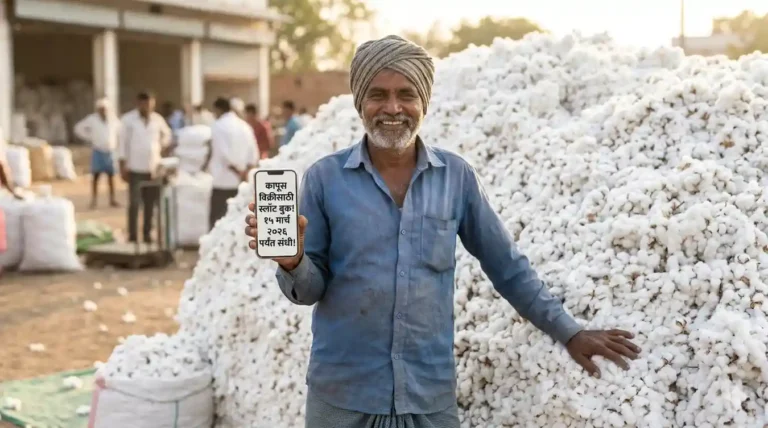 कापूस खरेदी मुदतवाढ १५ मार्च २०२६ पर्यंत - सीसीआय हमीभाव केंद्र महाराष्ट्र.