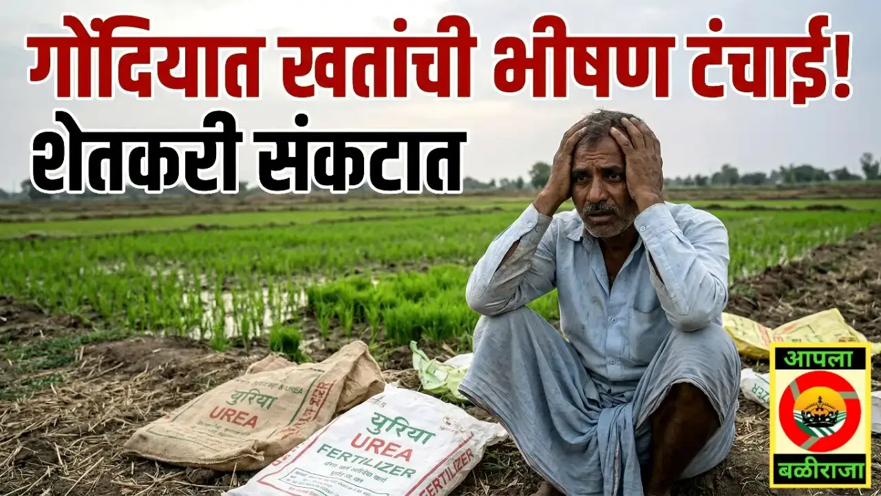 गोंदिया जिल्ह्यात रब्बी हंगामात युरिया खताची टंचाई, चिंतेत असलेला शेतकरी.